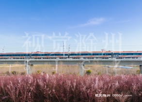 3月22日，一列滁宁城铁列车穿行在来安县水口镇境内。